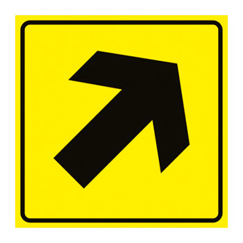 Тактильная пиктограмма «Направление движения, диагональная стрелка», ДС42 (пленка, 150х150 мм)